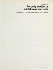 Cover of: Nature of porosity in Alberta subbituminous coals by S. Parkash