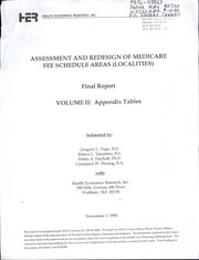 Cover of: Assessment and redesign of Medicare fee schedule areas (localities)