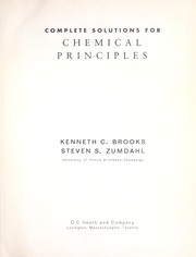 Cover of: Complete solutions for Chemical principles