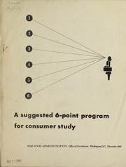Cover of: A suggested 6-point program for consumer study