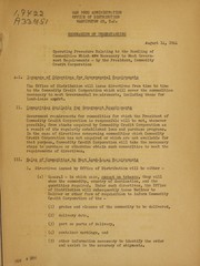 Cover of: Memorandum of understanding: operating procedure relating to the handling of commodities which are necessary to meet government requirements