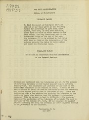 Cover of: Tolerance tables to be used in connection with the enforcement of the Federal Seed Act