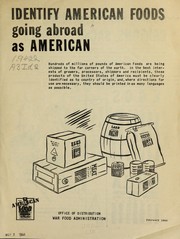 Cover of: Identify American foods going abroad as American