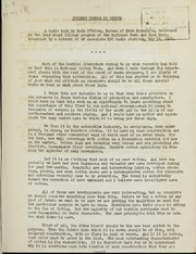 Cover of: Present trends in cotton: a radio talk by Miss Ruth O'Brien, Bureau of Home Economics, delivered in the Land Grant College Program of the National Farm and Home Hour, broadcast by a network of 48 associate NBC stations, May 18, 1932