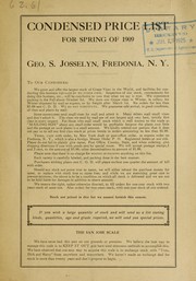 Cover of: Condensed price list: for spring of 1909