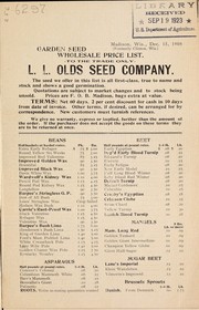 Cover of: Garden seed wholesale price list to the trade only