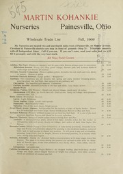 Cover of: Wholesale trade list: fall 1909