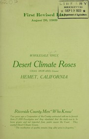 Cover of: Desert climate roses: wholesale only : first revised list
