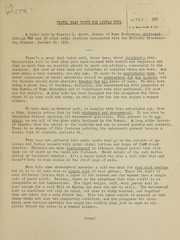 Cover of: Winter play suits for little tots: a radio talk by Clarice L. Scott, Bureau of Home Economics, delivered through WRC and 39 other radio stations associated with the National Broadcasting Company [in the Department of Agriculture period of the National farm and home hour], January 22, 1931