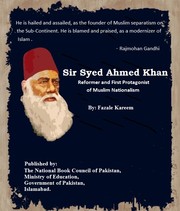 Cover of: Sir Syed Ahmad Khan-Reformer and first protagonist of Muslim Nationalism by 