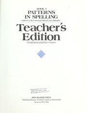 Patterns in spelling by Tim Brown, Debra Knight