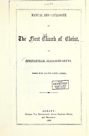 Cover of: Manual and catalogue of the First Church of Christ by 