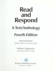 Cover of: Read and respond : a text/anthology by 
