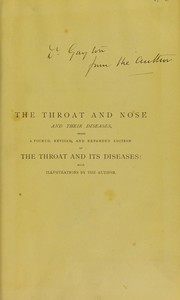 Cover of: The throat and nose and their diseases