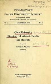 Cover of: Directory of alumni, faculty and students | Wilson, Louis N.