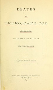 Deaths in Truro, Cape Cod, 1786-1826 by Jude Damon