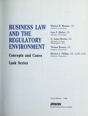 Cover of: Business law and the regulatory environment by Michael B. Metzger ... [et. al].