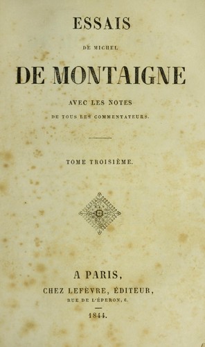 Essais (1844 edition) | Open Library
