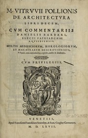Cover of: M. Vitruuii Pollionis de architectura libri decem