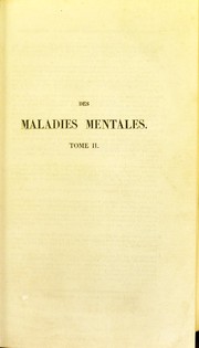 Cover of: Des maladies mentales by Etienne Esquirol