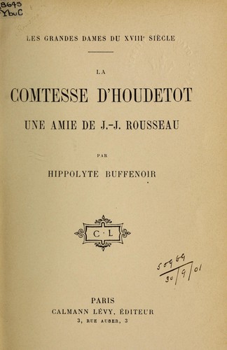 La comtesse d'Houdetot (1901 edition) | Open Library