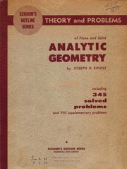 Cover of: Schaum's outline of theory and problems of plane and solid analytic geometry. by Joseph H. Kindle