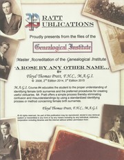 Master Accreditation of the Genealogical Institute M.A.G.I. Course Lesson #4 A Rose by any other na…