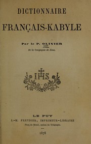 Cover of: Dictionnaire français-kabyle