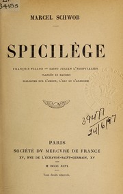 Cover of: Spicilège
