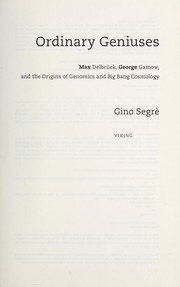 Cover of Ordinary geniuses