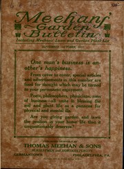 Cover of: Meehans' garden bulletin: September-October, 1911 : including Meehans' lawn and garden plant list