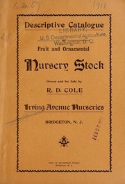 Cover of: Descriptive catalogue of fruit and ornamental nursery stock