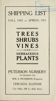 Cover of: Shipping list fall 1910, spring 1911: trees, shrubs, vines and herbaceous plants