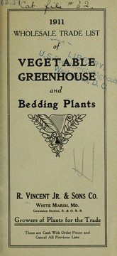 Cover of: 1911 wholesale trade list of vegetable greenhouse and bedding plants