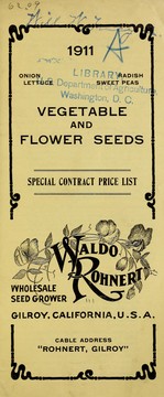 Cover of: 1911 vegetable and flower seeds: special contract price list