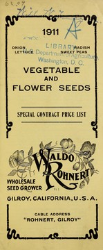 Cover of: 1911 vegetable and flower seeds by Waldo Rohnert (Firm)