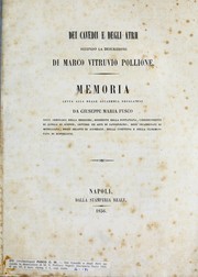 Cover of: Dei cavedii e degli atrii secondo la descrizione di Marco Vitruvio Pollione: memoria letta alla Reale Accademia ercolanese