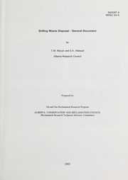 Cover of: Drilling waste disposal: general document