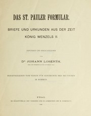 Cover of: Das St. Pauler Formular by Johann Loserth