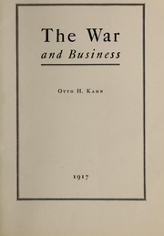 Cover of: The war and business