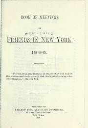 Cover of: Book of meetings of Friends in New York 1896