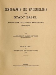 Demographie und Epidemiologie der Stadt Basel by Albrecht Burckhardt
