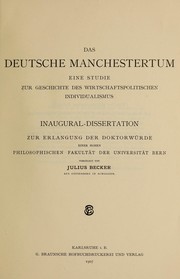 Front cover of Das deutsche Manchestertum by Julius Becker