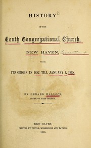 Cover of: History of the South Congregational Church, New Haven by Gerard Hallock