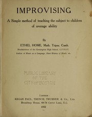 Cover of: Improvising by Ethel Home, Ethel Home