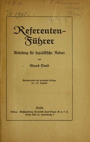 Cover of: Referenten-Fu hrer: Anleitung fu r sozialistische Redner