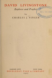 Cover of: David Livingstone by Charles Joseph Finger