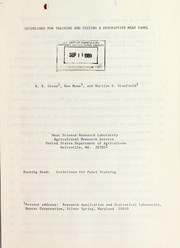 Cover of: Guidelines for training and testing a descriptive meat panel