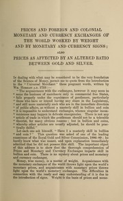 Cover of: Prices and monetary and currency exchanges of the world.