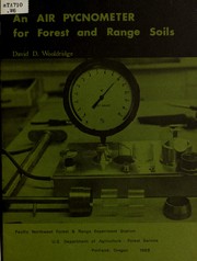 Cover of: An air pycnometer for forest and range soils